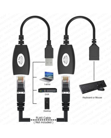 VC-EXTENSOR DE SEÑAL USB 2.0 CON CABLE DE RED ALCANCE 40 M