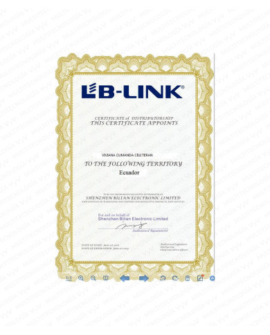 CERTIFICADO LB-LINK