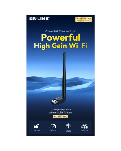 LB-USB WIRELESS WN155 ADAPTER 150MBPS ANTENA 5DBI