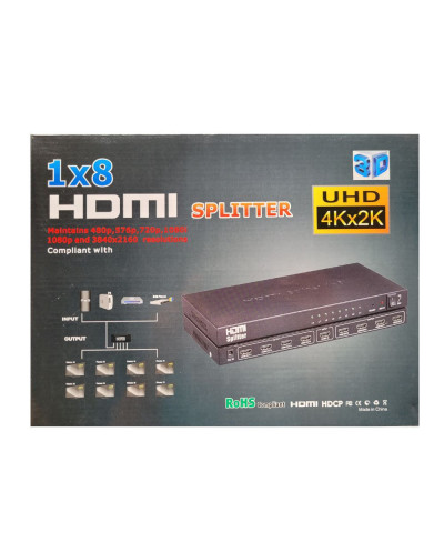 VC-SPLITER HDMI 8 PUERTOS 4Kx2K-3D