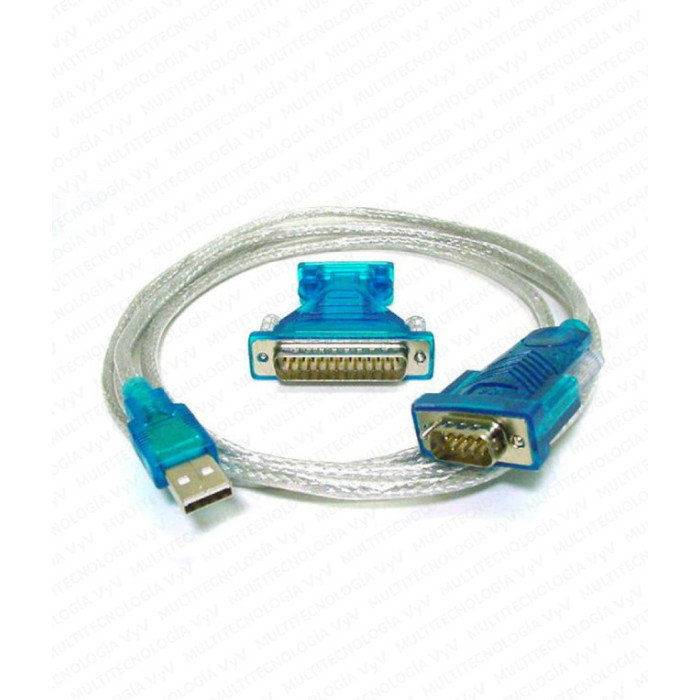 VC-CABLE USB A DB9 MACHO CON ADAPTADOR DB25M DELTA