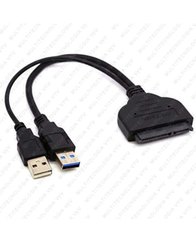 VC-CABLE CONVERTIDOR USB 3.0 A SATA 22 PINES HDD 2.5 (DOS CABLES USB)