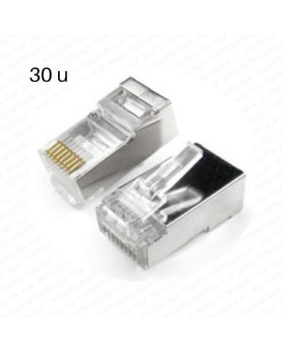 AM-CONECTOR RJ45 FTP BLINDADO 30 MICRAS FUNDA 50U