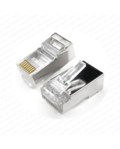 AM-CONECTOR RJ45 FTP BLINDADO FUNDA 100U