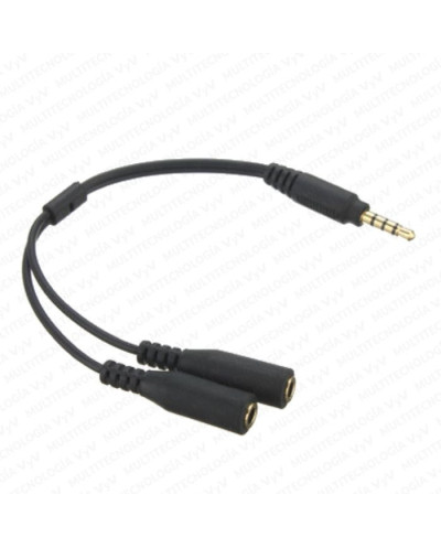 VC-CABLE DE AUDIO 3.5MM 1 MACHO 2 HEMBRA MIC+SPEAKER