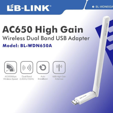 LB-USB WIRELESS WDN650A HIGH GAIN ADAPTER 650MBPS DUAL BAND