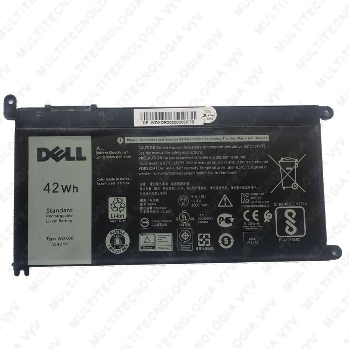 VC-BATERIA PARA DELL WDX0R 11.4V 42Wh