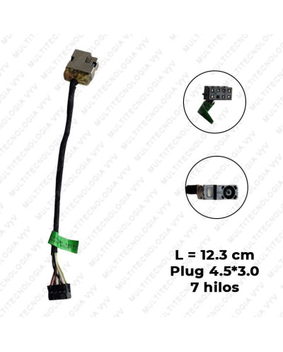 VC-PIN DE CARGA PARA HP 15-R036TX CORTO P/N 717370-YD6  L-12.5cm PLUG 4.5 X 3.0