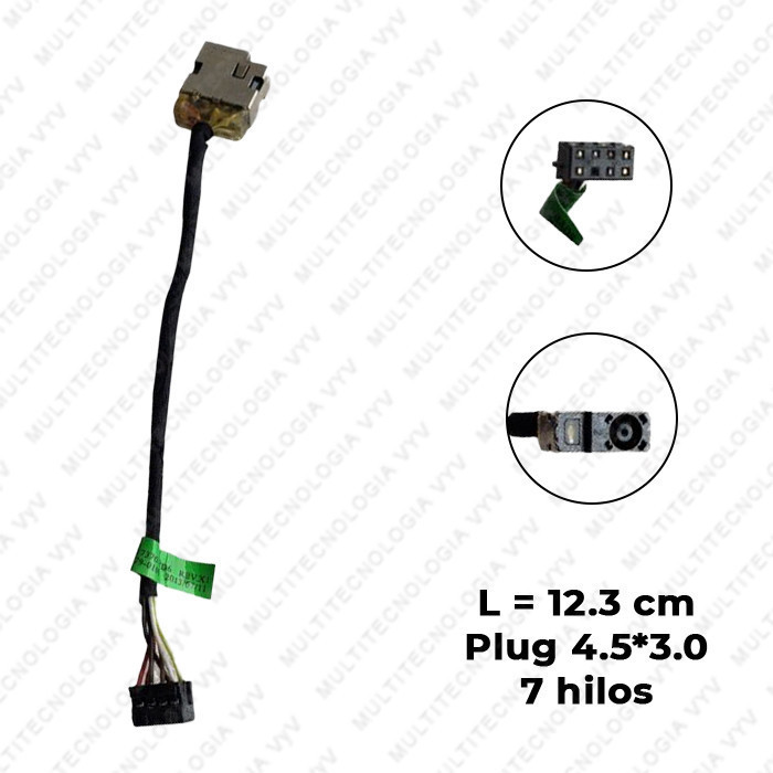 VC-PIN DE CARGA PARA HP 15-R036TX CORTO P/N 717370-YD6  L-12.5cm PLUG 4.5 X 3.0