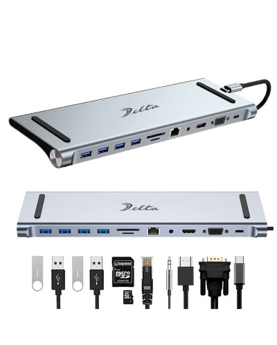 VC-HUB USB TIPO C MOD. BYL-2111 7 PUERTOS (HDMI+VGA+RJ45+USB 3.0+USB 2.0*2+PD)