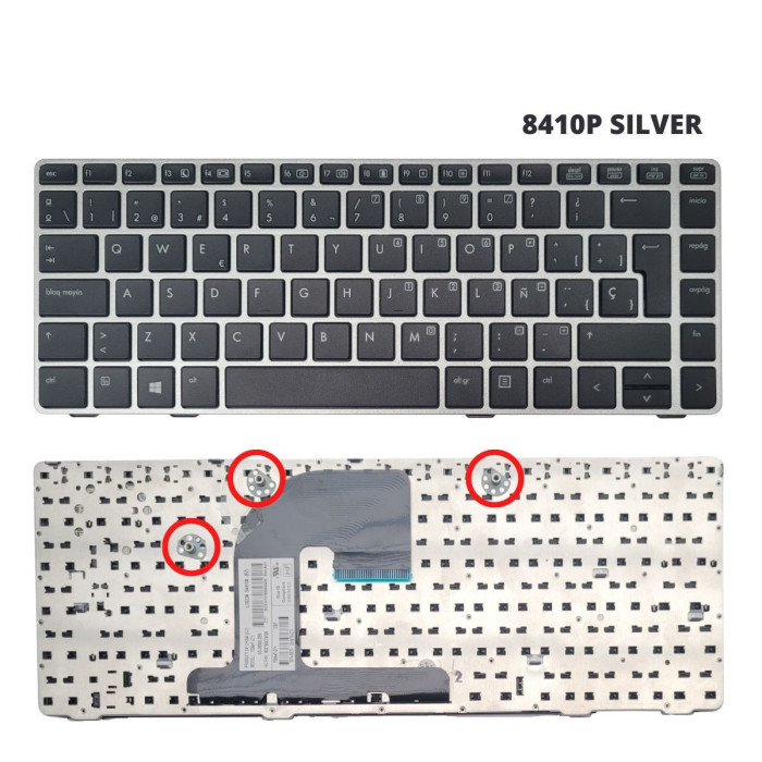 VC-TECLADO PARA HP 14 6470B 8410P 8460P SILVER