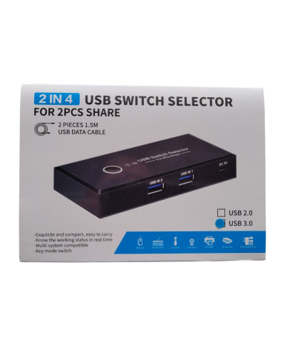 VC-SWITCH USB 3.0 (4 PTOS) PARA COMPARTIR CON 2 PCs