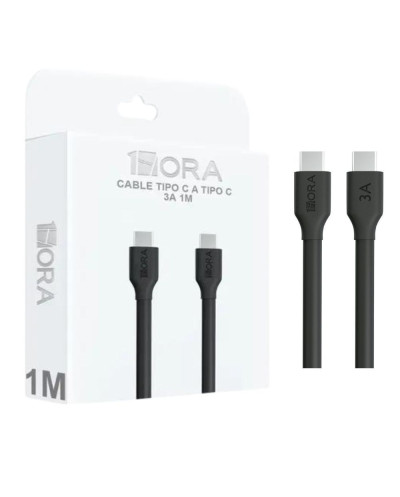 1H-CABLE USB TIPO C MACHO MACHO 3A LONG 1M NEGRO MOD. CAB252N