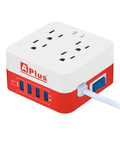 AP-ESTACION DE CARGA 4 PUERTOS 10A 900 JOULES + 4 PUERTOS USB A 2.4A