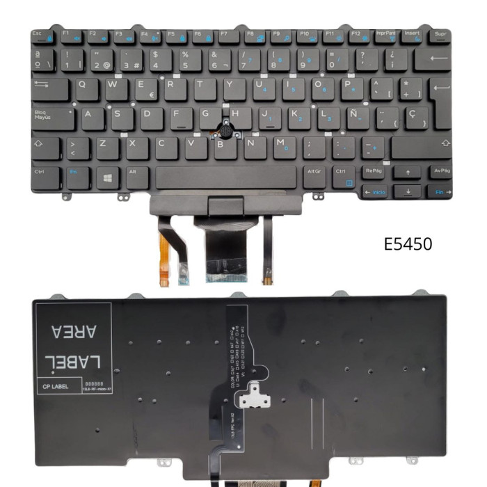 VC-TECLADO PARA DELL 14 E5450 NO FRAME BIG ENTER TRACK POINT RETROILUMINADO