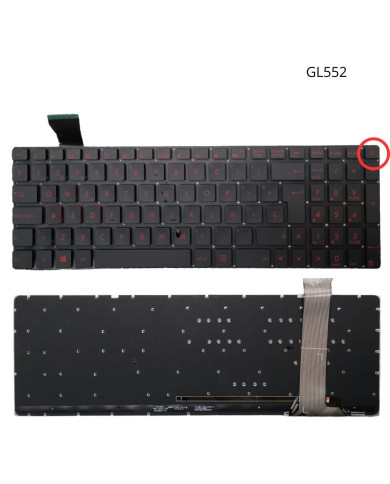 VC-TECLADO PARA ASUS 15 GL552  GL552J  GL552JX RETROILUMINADO NO FRAME BIG ENTER