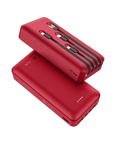 1H-BANCO/PODER 20000 mAh ROJO CUATRO CABLES USB / V8 / TIPO C / IPHONE MOD. GAR159R