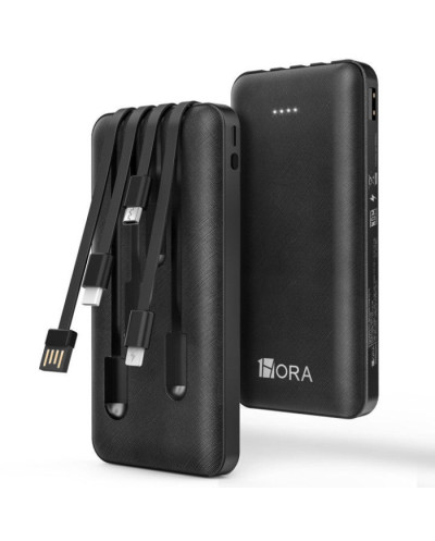 1H-BANCO/PODER 10000 mAh CUATRO CABLES USB / V8 / TIPO C / IPHONE MOD. GAR148