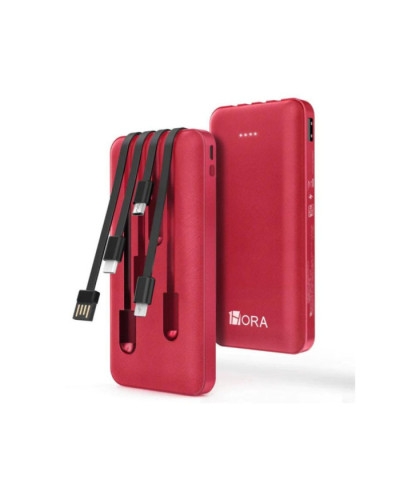 1H-BANCO DE CARGA 10000 mAh CUATRO CABLES USB / V8 / TIPO C / IPHONE MOD. GAR148