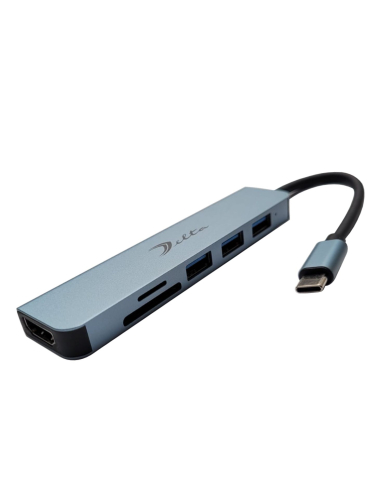 VC-HUB USB TIPO C MOD. BYL-2010N3 6 PUERTOS (HDMI+USB3.0*1+USB2.0*2+SD+TF)