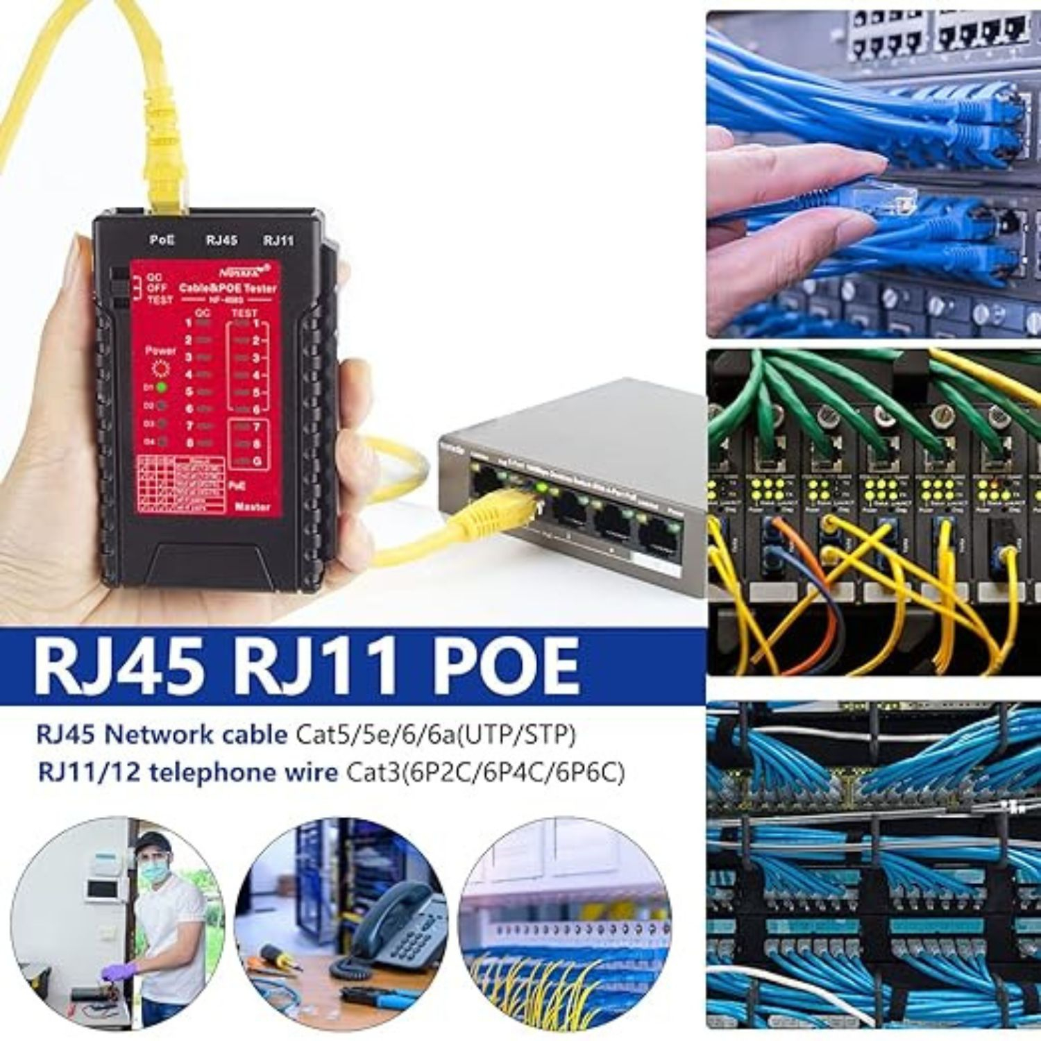 AM-COMPROBADOR DE CABLE DE RED NF-468S