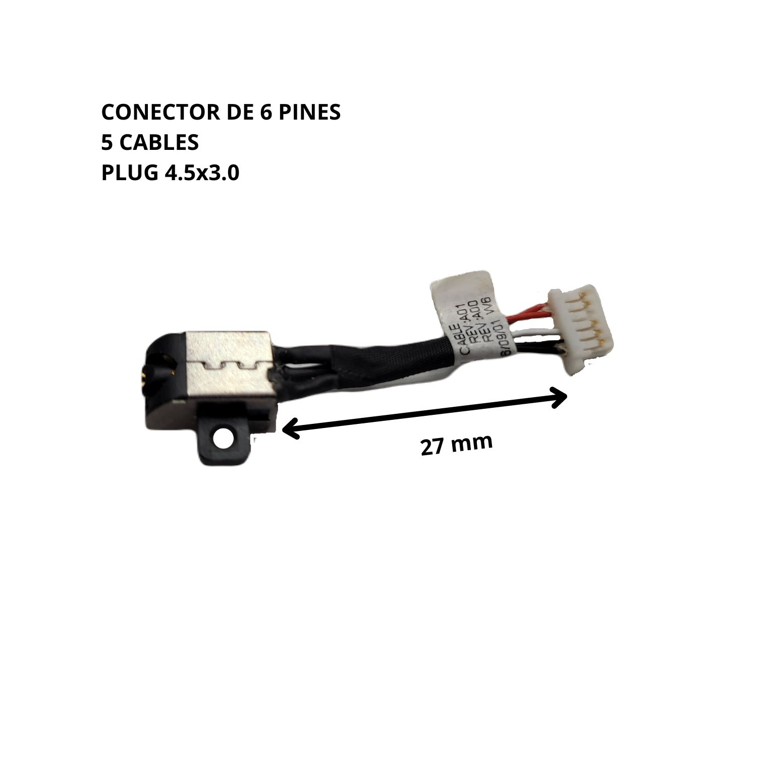 VC-PIN DE CARGA PARA DELL 11-3000 P/N 450.07804.2001 PLUG 4.5x3.0