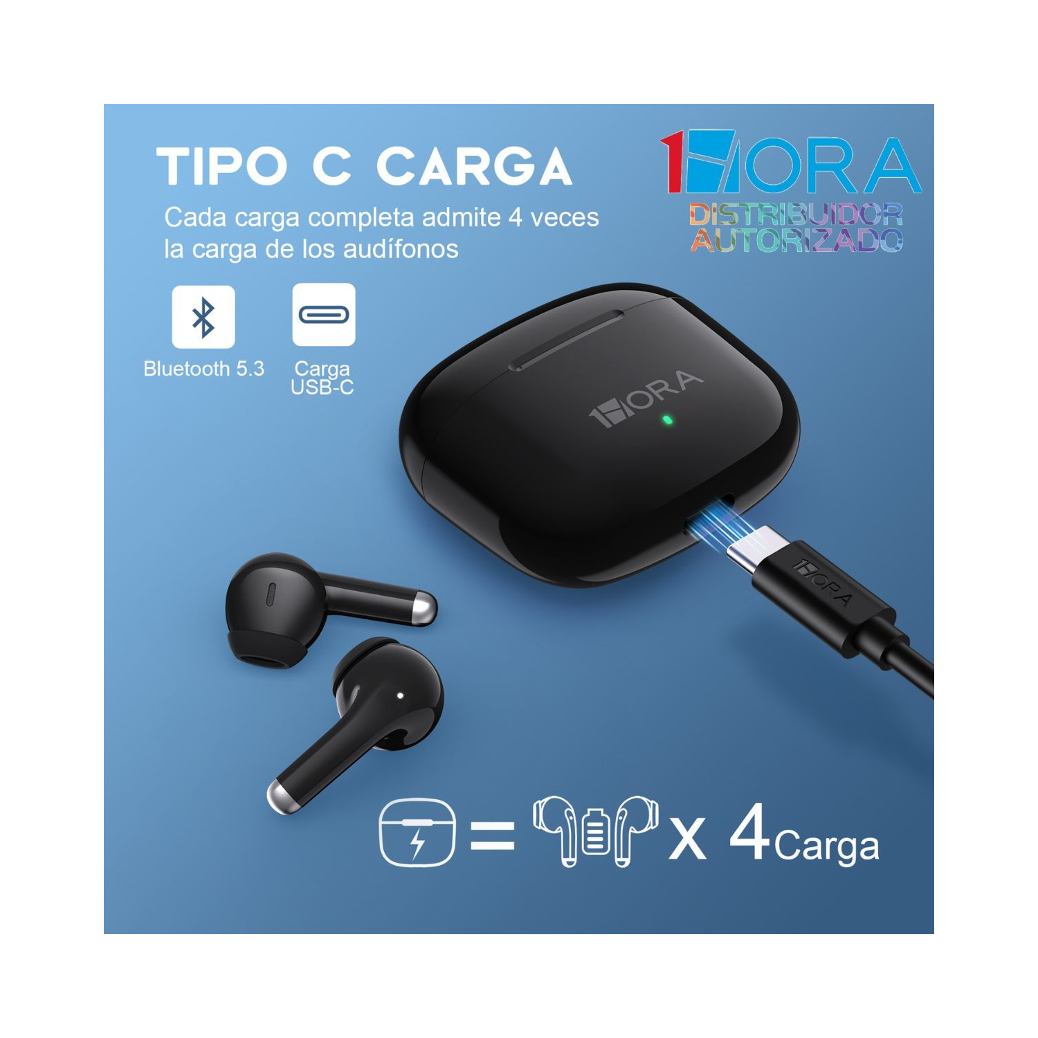 AUDIFONO BLUETOOTH TWS MOD. AUT203 1 HORA