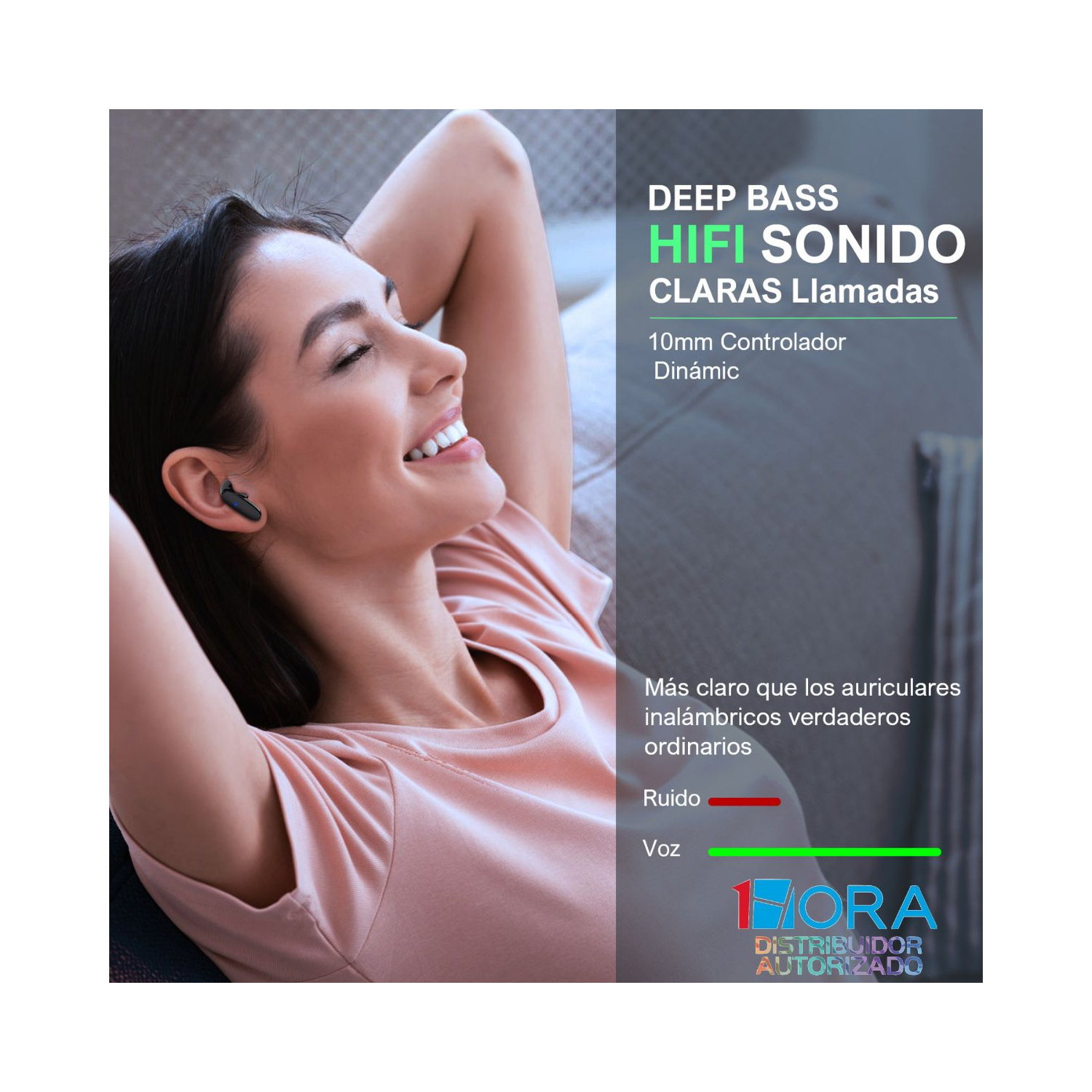 AUDIFONO BLUETOOTH TWS AUT205 1 HORA