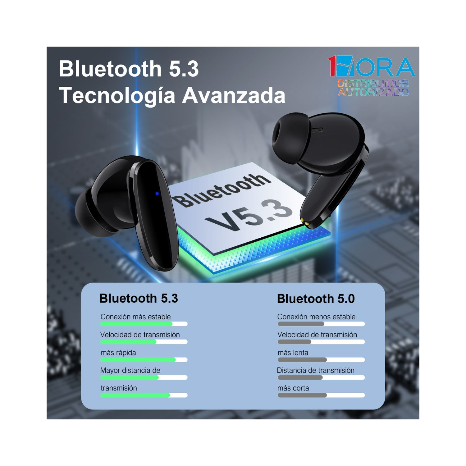 AUDIFONO BLUETOOTH TWS AUT205 1 HORA