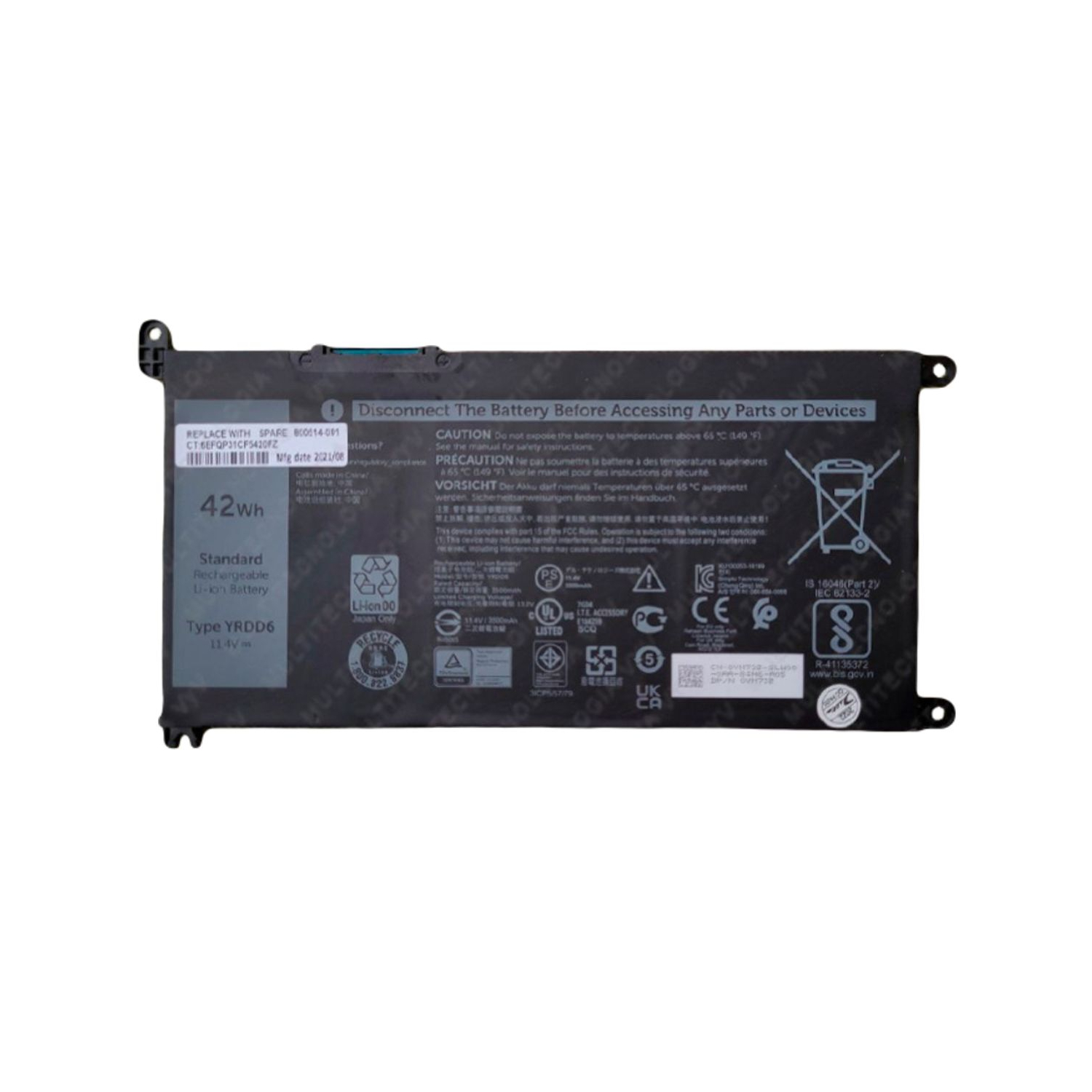 OR-BATERIA PARA DELL YRDD6 11.4V / 3600mAh / 41Wh