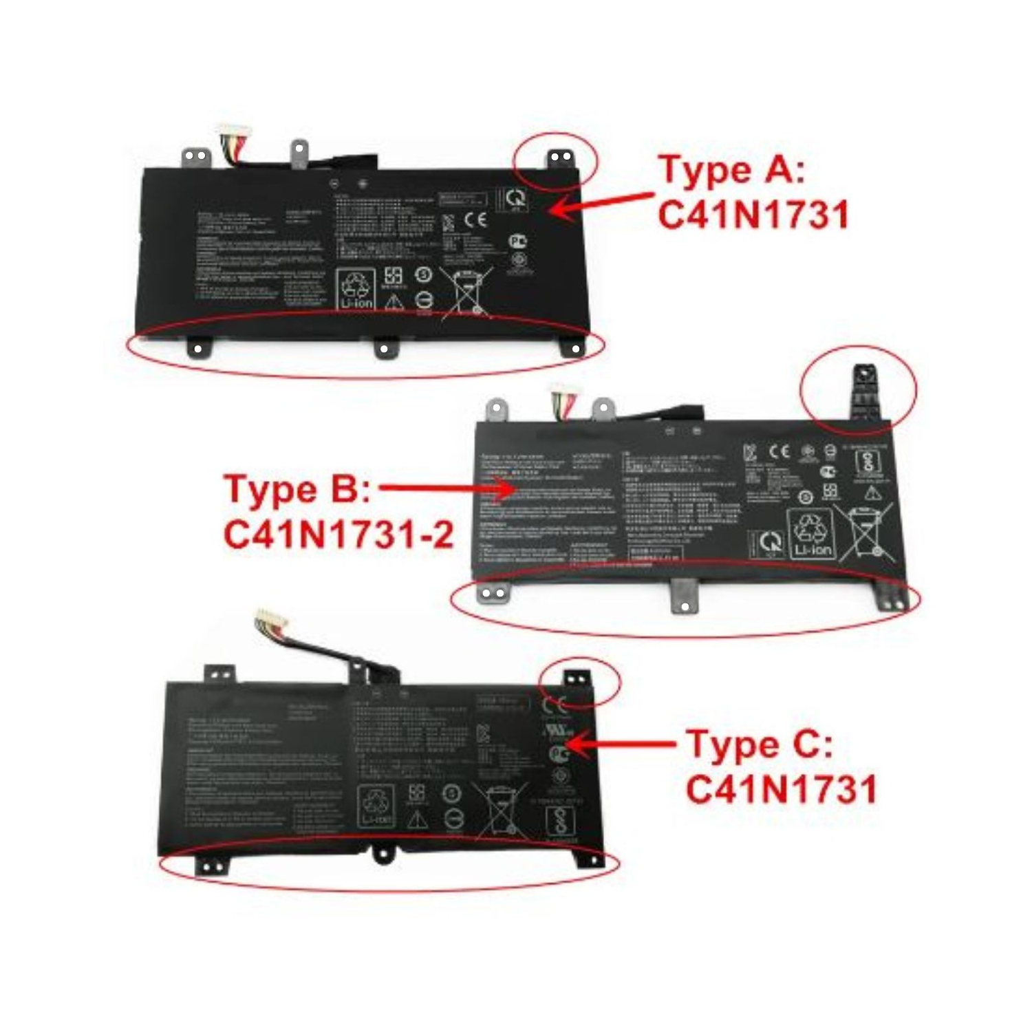 VC-BATERIA PARA ASUS C41N1731 TIPO A 15.4V 66Wh