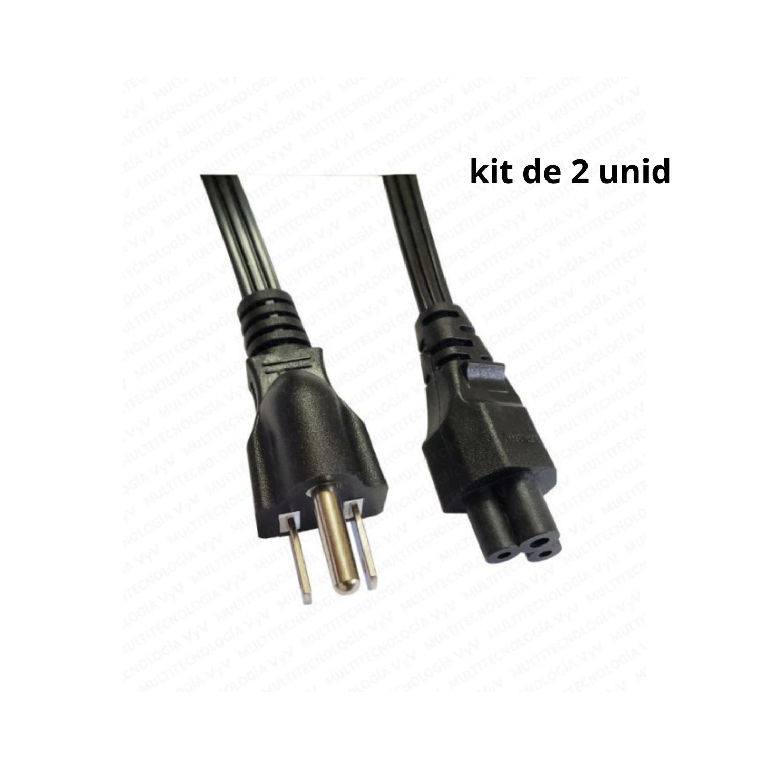 VC-KIT CABLE DE PODER DE TREBOL PLANO DE 1.5 M TRES HILOS