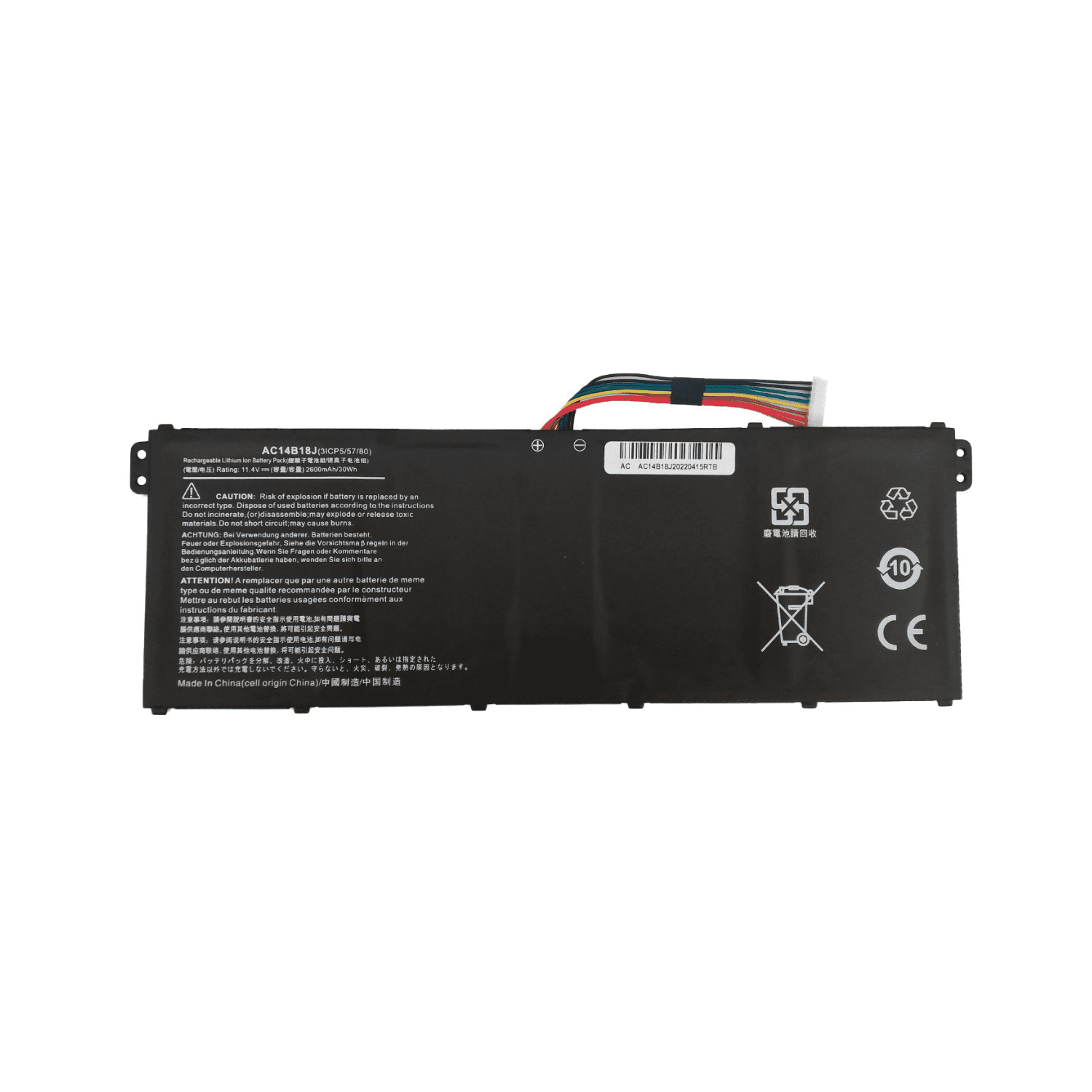 OR-BATERIA PARA ACER L14B18J AC14B18J 11.52V 3220mAh 37Wh