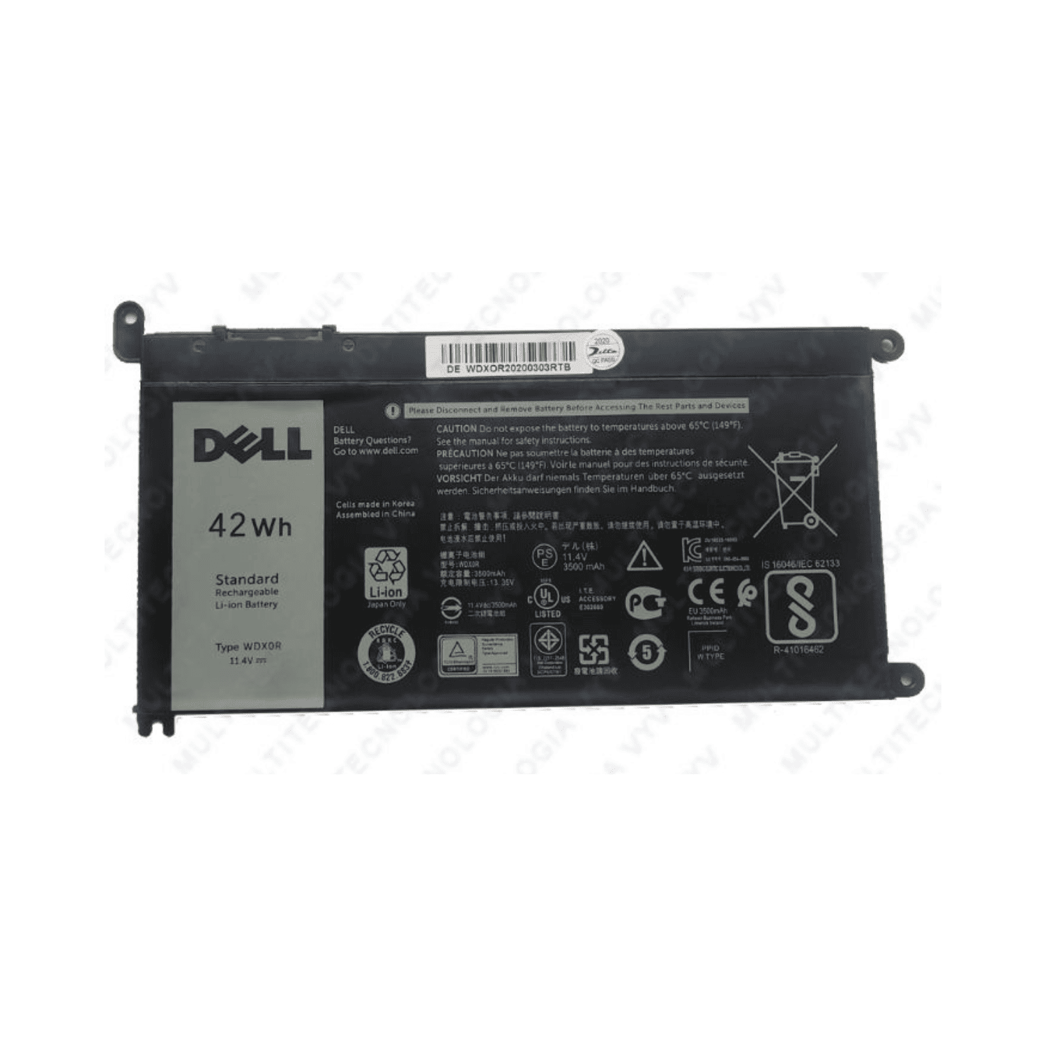 OR-BATERIA PARA DELL WDX0R 11.4V 42Wh