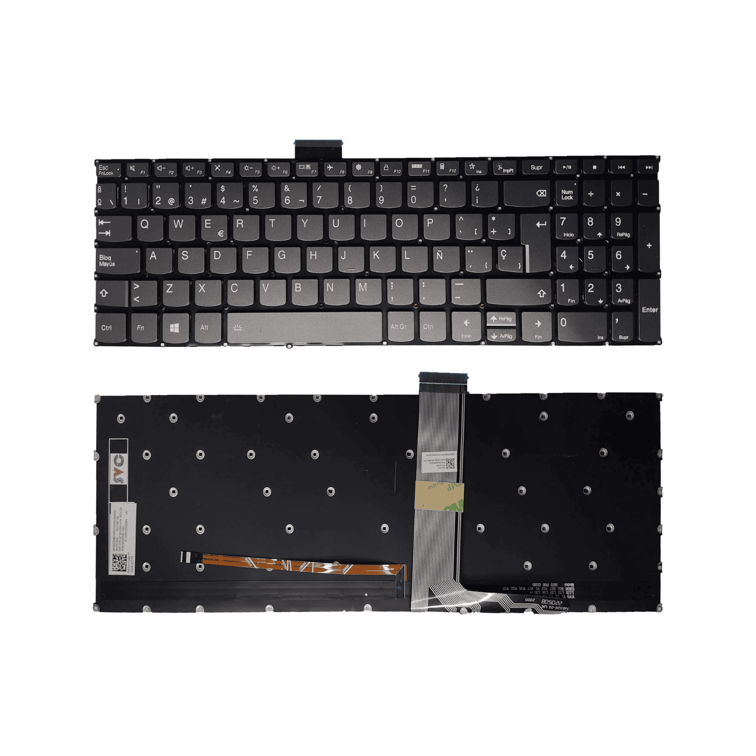 VC-TECLADO PARA LENOVO IDEAPAD 3-15ADA6 3-15ALC6 3-15ITL6 NO FRAME BIG ENTER RETROILUMINADO