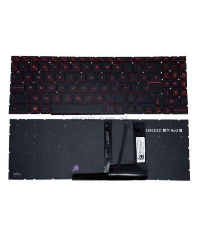 VC-TECLADO PARA MSI KATANA GF66 GF76 BACKLIGHT RED