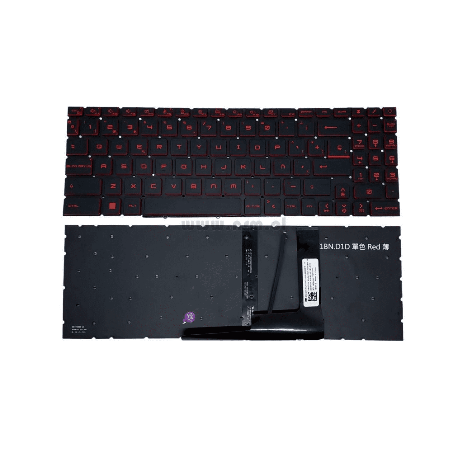 VC-TECLADO PARA MSI KATANA GF66 GF76 BACKLIGHT RED