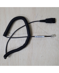 CABLE ADAPTADOR QD A RJ9 PLUG 01 PARA DIADEMAS VT - COMPATIBLE CON TELEFONOS IP POLY, FANVIL Y SANGOMA