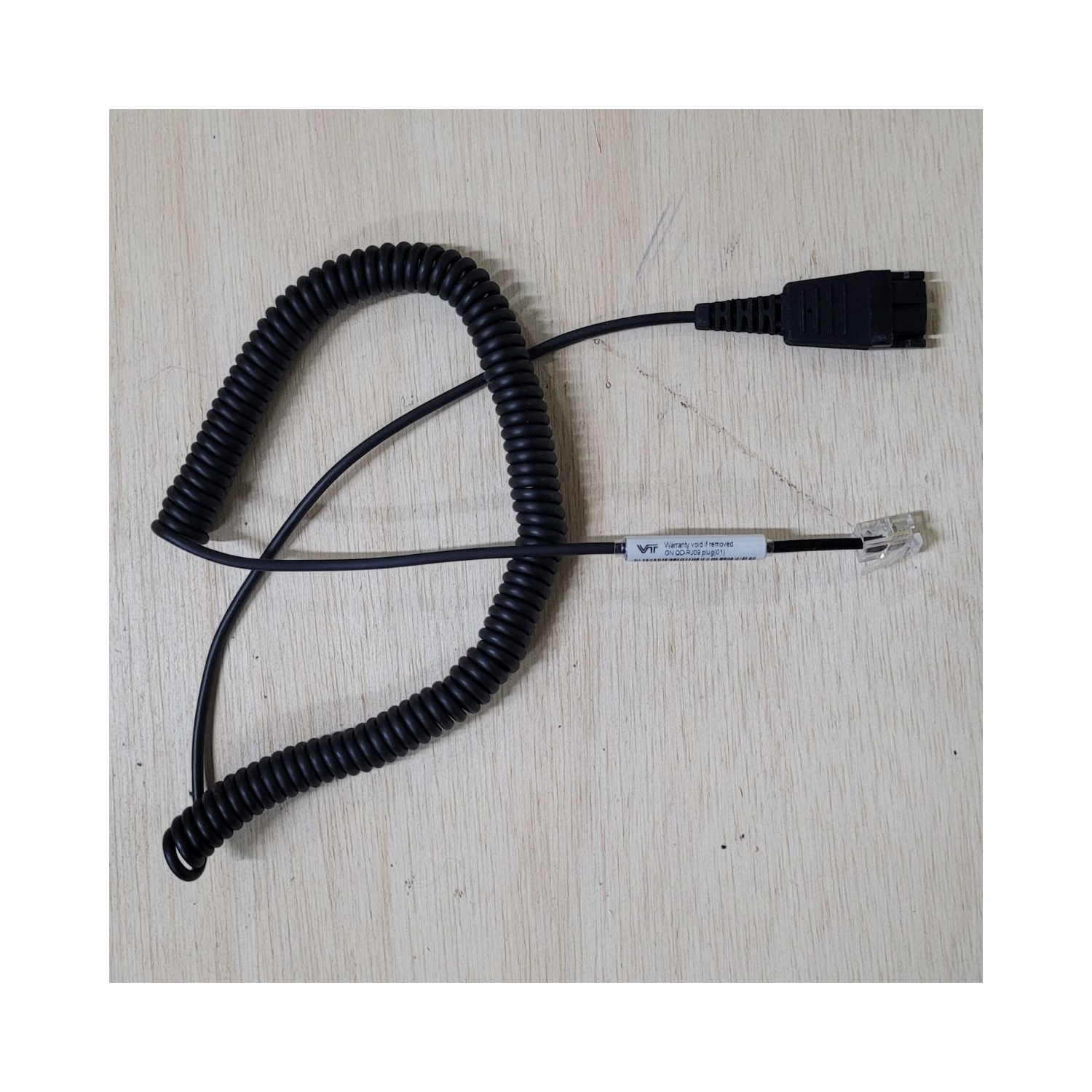 CABLE ADAPTADOR QD A RJ9 PLUG 01 PARA DIADEMAS VT - COMPATIBLE CON TELEFONOS IP POLY, FANVIL Y SANGOMA