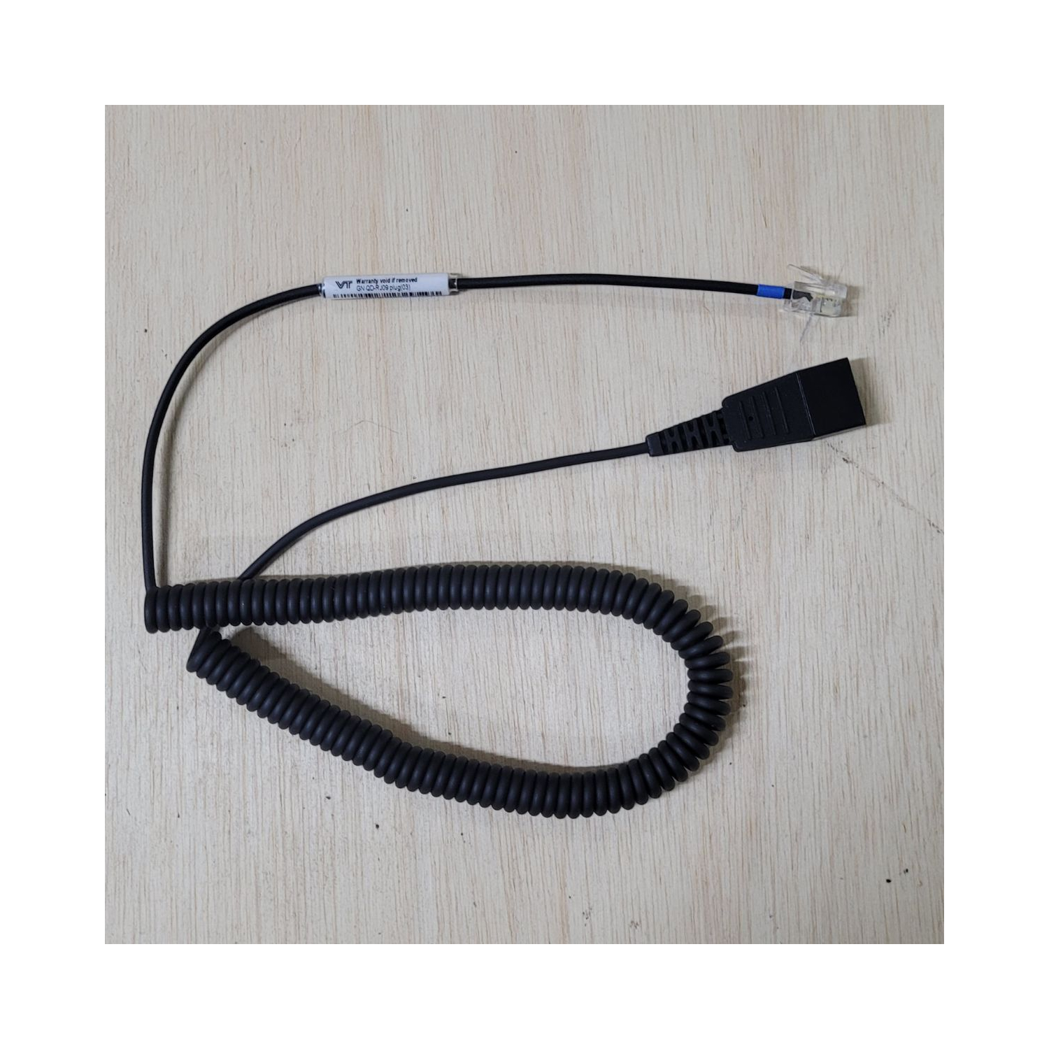 CABLE ADAPTADOR QD A RJ9 PLUG 03 PARA DIADEMAS VT - COMPATIBLE CON TELEFONOS IP GRANDSTREAM Y YEALINK