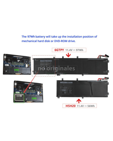 OR-BATERIA PARA DELL 6GTPY 11.4V 97Wh