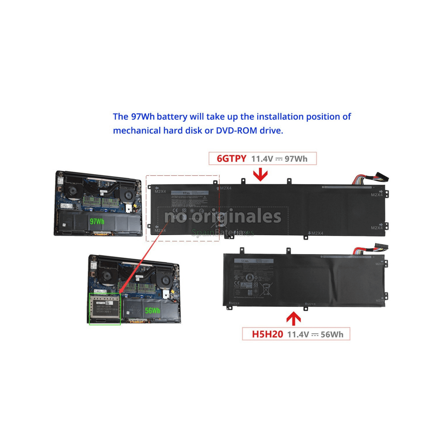 OR-BATERIA PARA DELL 6GTPY 11.4V 97Wh
