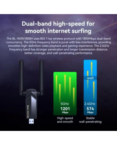 LB-ADAPTADOR WDN1800 AX1800 Mbps WIFI6 USB3.0