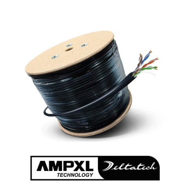 AM-AMPXL CABLE UTP EXTERIOR CAT5E BOBINA 50%CU 50%AL 305M 24 AWG NEGRO