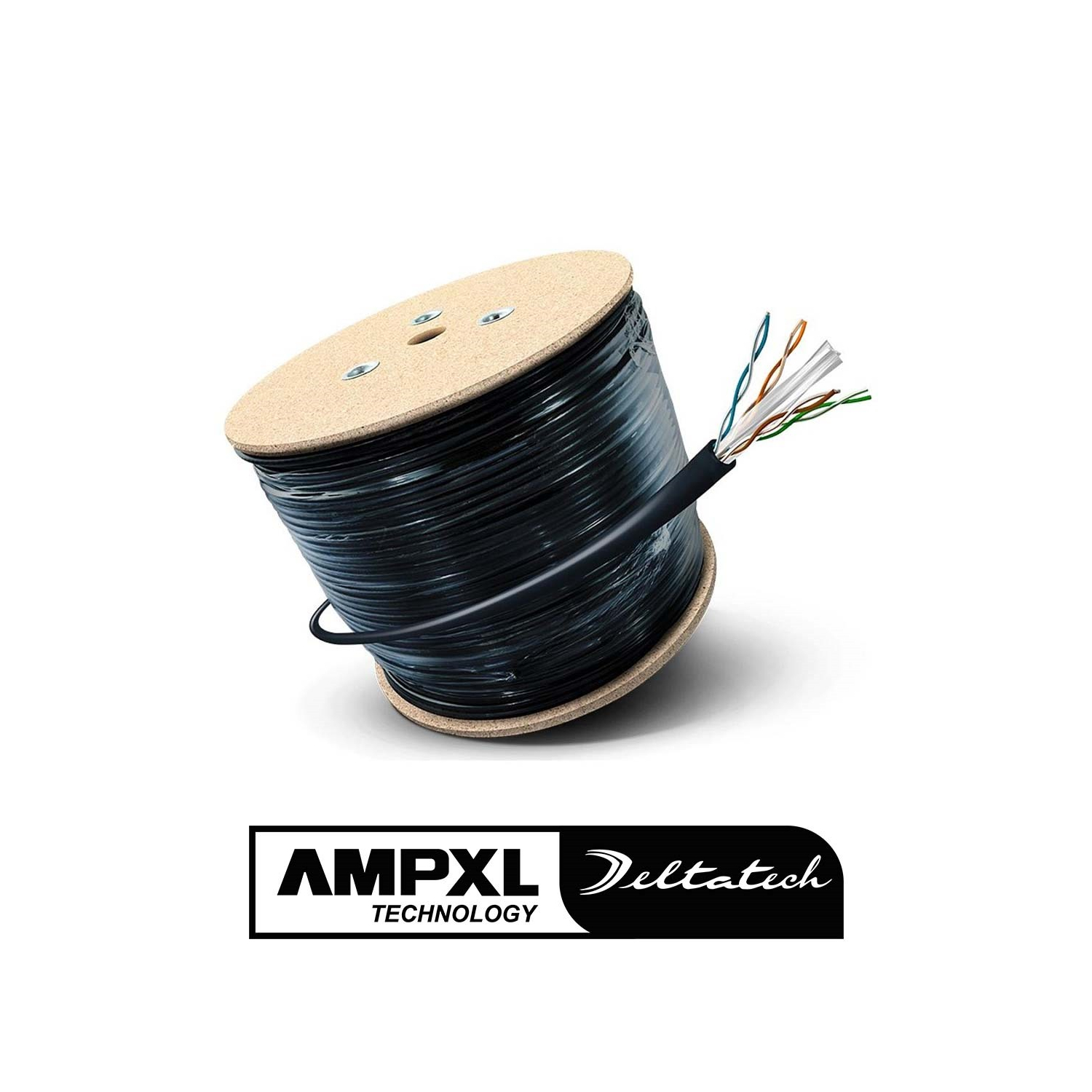 AM-AMPXL CABLE UTP EXTERIOR CAT6 BOBINA 50%CU 50%AL 305M 23 AWG NEGRO