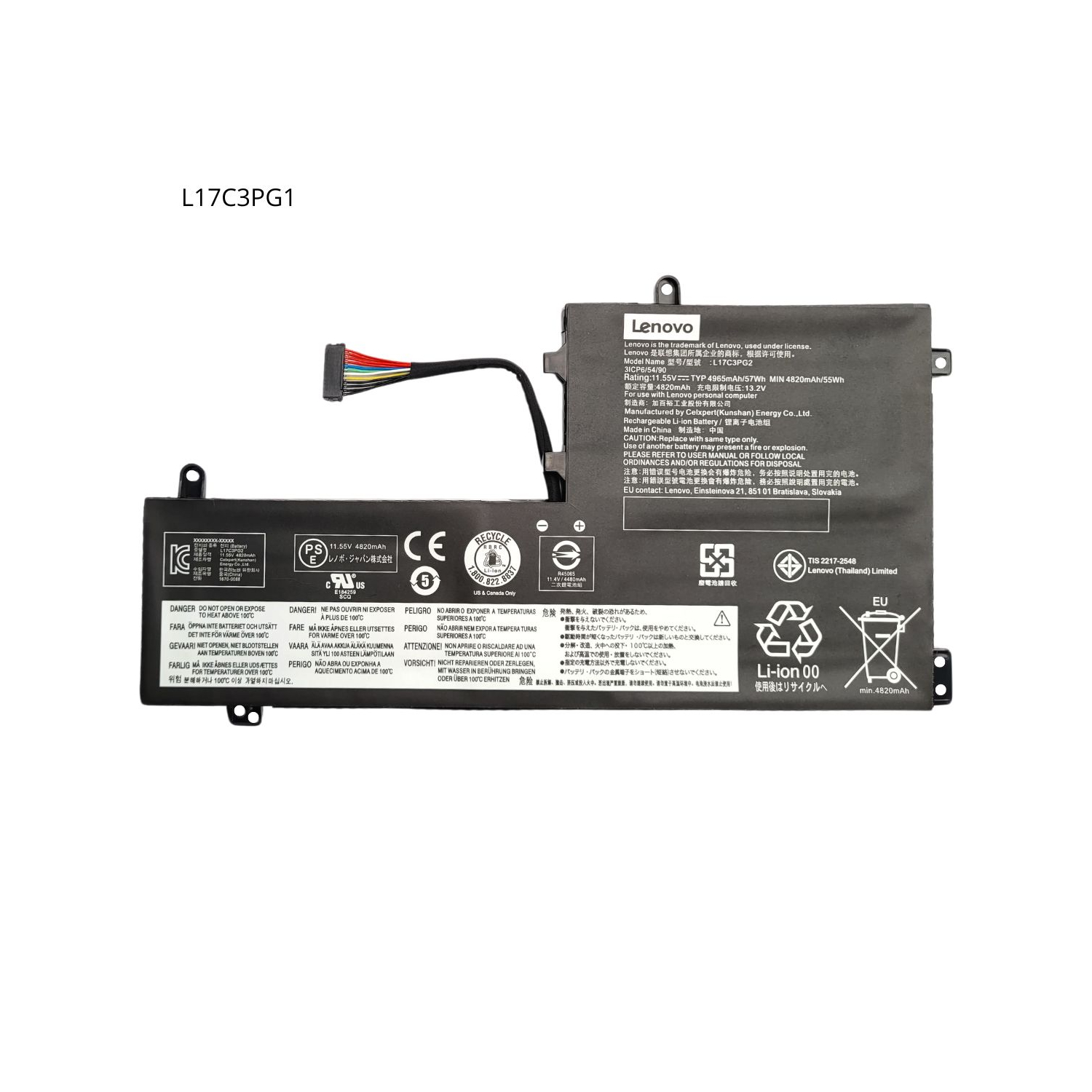 OR-BATERIA PARA LENOVO L17L3PG1 L17C3PG2 13.2V 55Wh