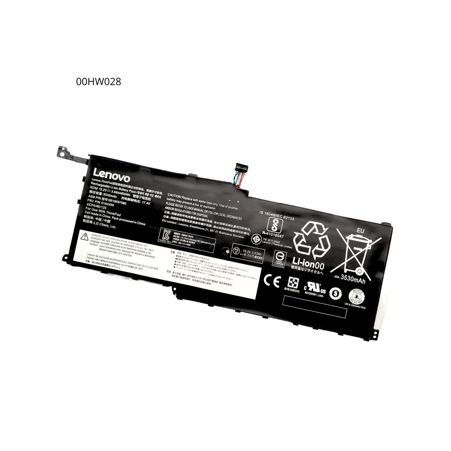 VC-BATERIA PARA LENOVO 00HW028 P/N 01AV409 15.2V 56Wh