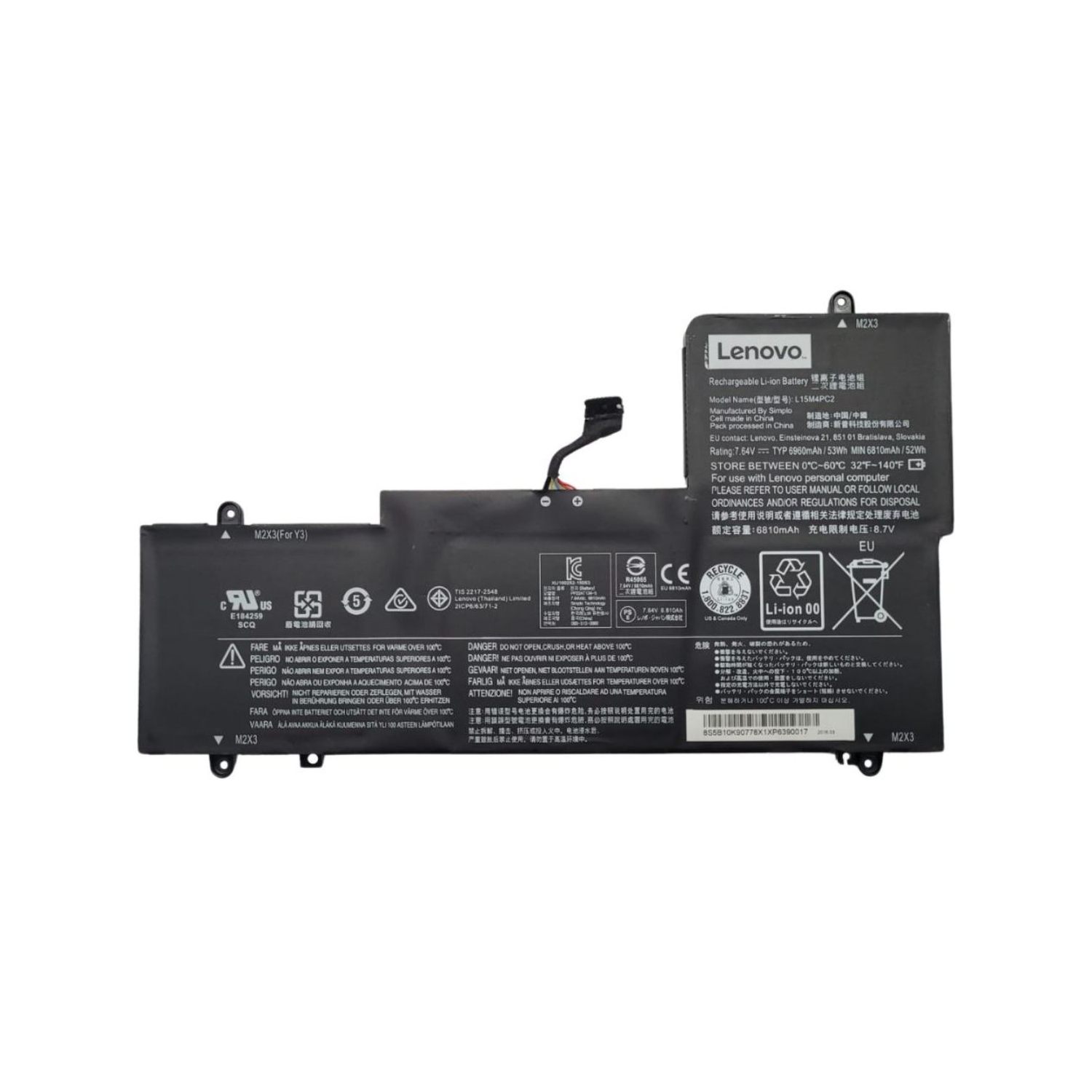 OR-BATERIA PARA LENOVO L15L4PC2 7.64V 53 Wh