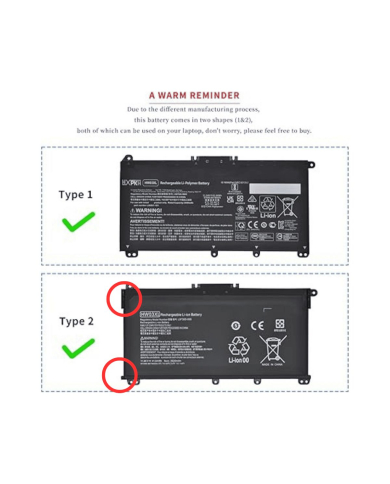 VC-BATERIA PARA HP HW03XL 11.28V 41Wh TIPO 1