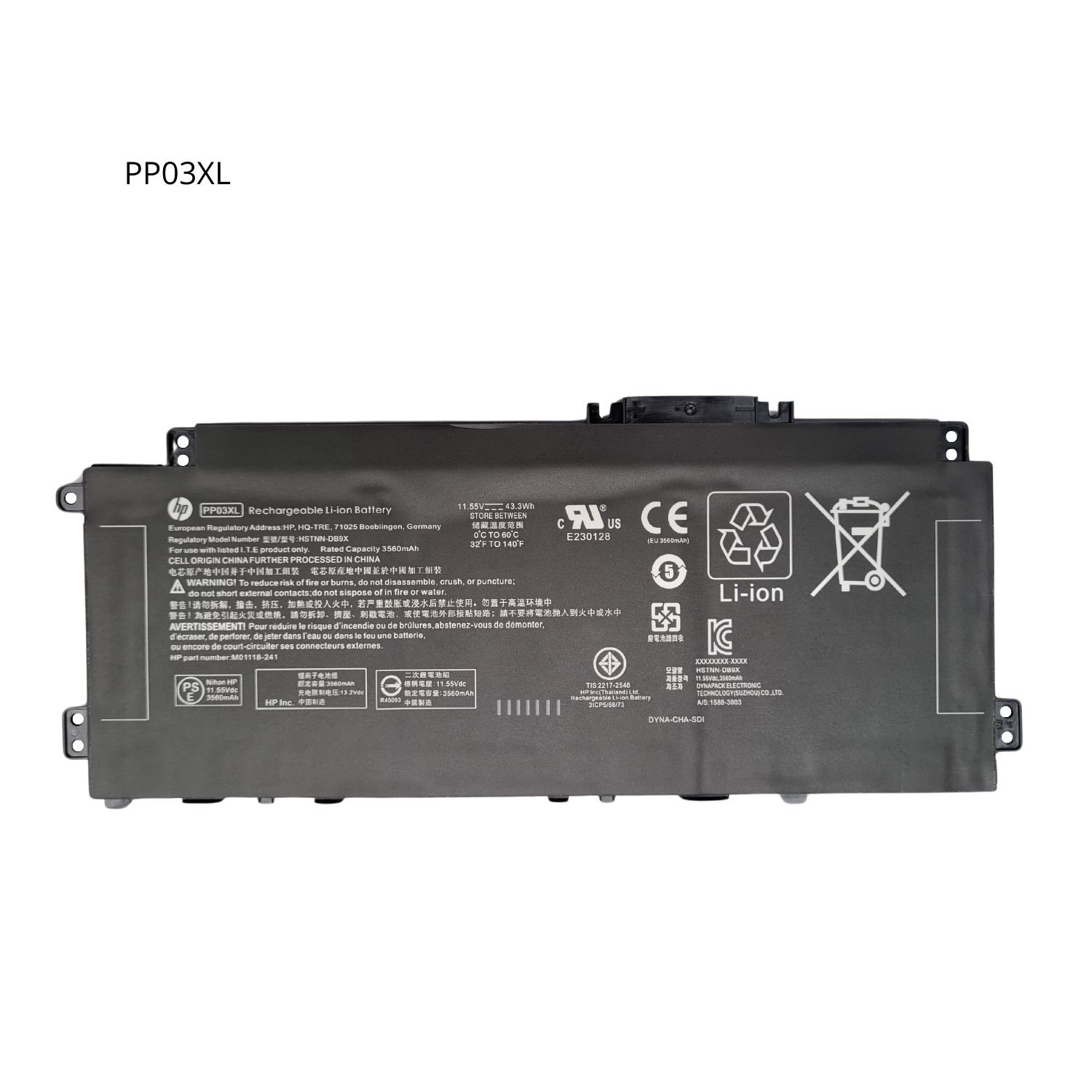 OR-BATERIA PARA HP PP03XL 11.55V 43.3Wh